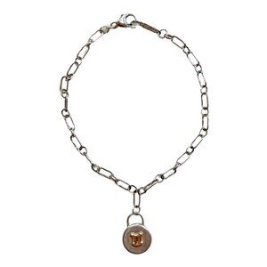 Birks Silver 18K Gold Locks Bracelet Bangle Oval Link Chain Gift Love